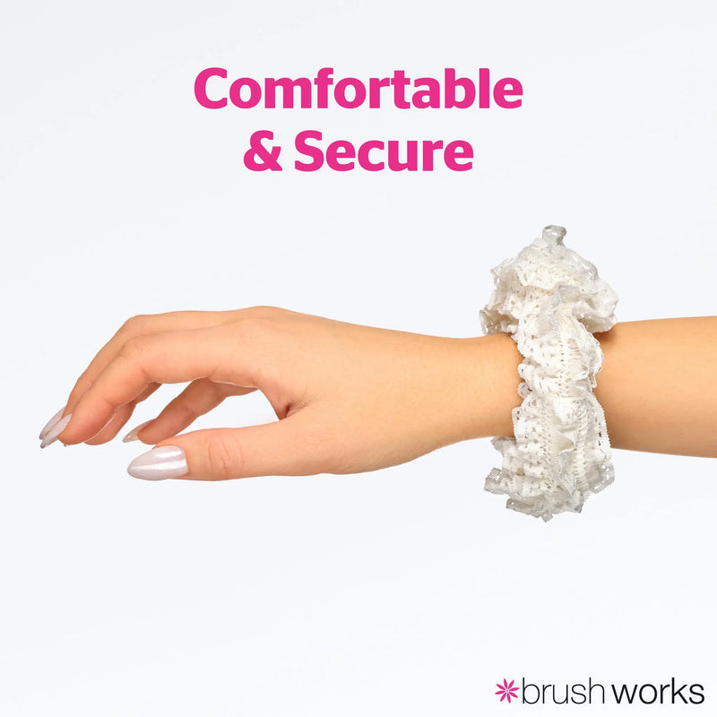 Brushworks Lace Scrunchies Black & White