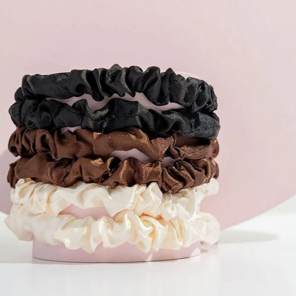 Brushworks Skinny Satin Scrunchies