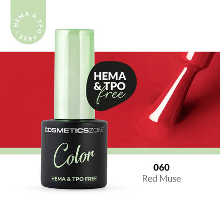 Cosmetics Zone Hypoallergenic Hybrid UV/LED Gel Polish Red Muse 060