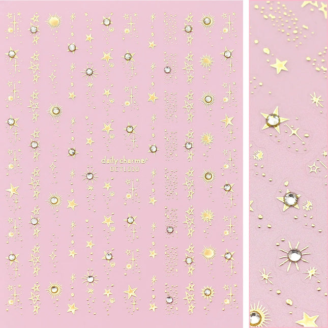 Daily Charme Bejeweled Nail Art Sticker Starstruck Gold