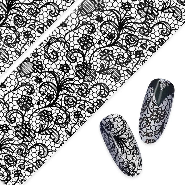 Daily Charme Nail Art Foil Paper Ornate Lace Black
