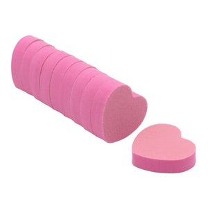 Pink Heart Shape Sponge Nail Buffer 10pcs Set