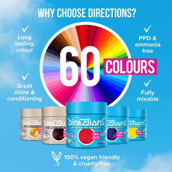 Directions Hair Color #rubine, semi-permanente haarverf in rood-paarse tint, foto 4 van 5