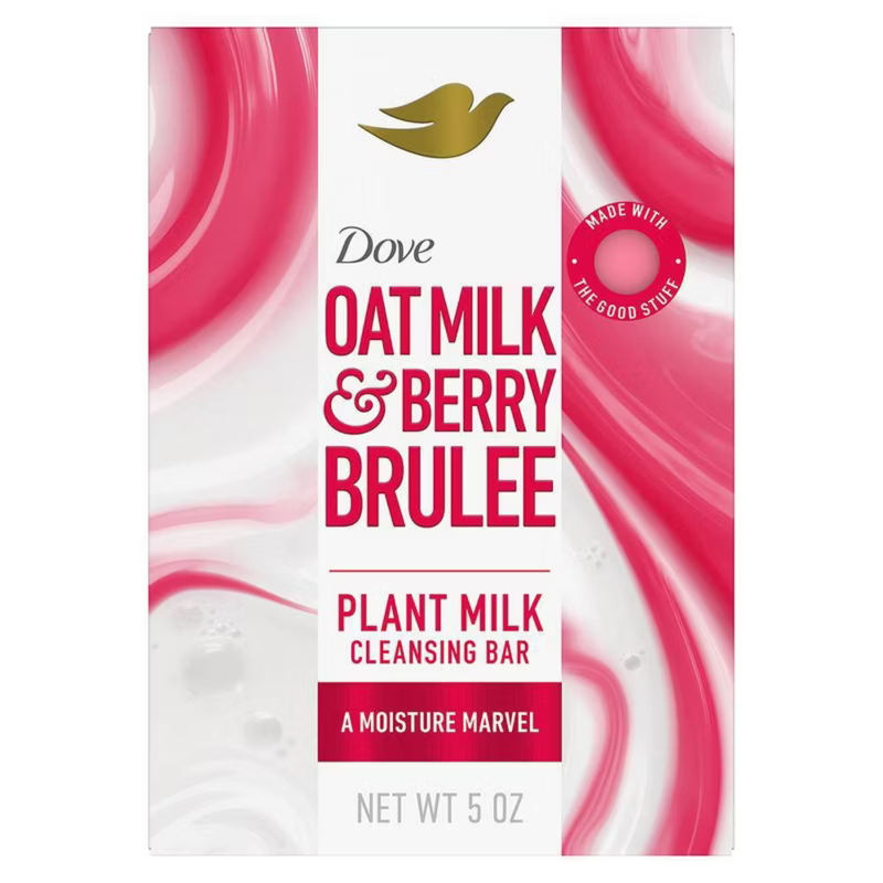 Dove Oat Milk & Berry Brulee Plant Milk Cleansing Bar