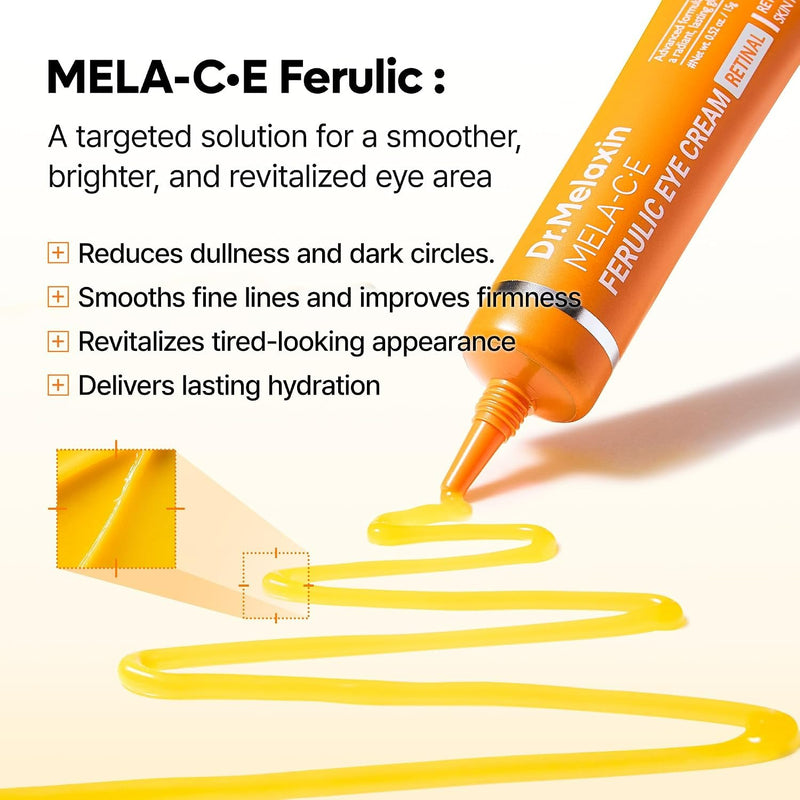 Dr. Melaxin Mela Ce Ferulic Eye Cream, oogcrème die de doffe huid revitaliseert en de elasticiteit verbetert