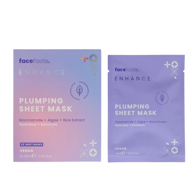 Face Facts Enhance Plumping Sheet Mask x3 pack
