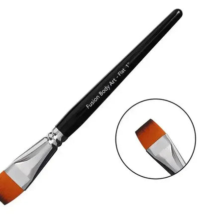 Fusion Body Art Professional Face Paint Brush 1 Inch Flat