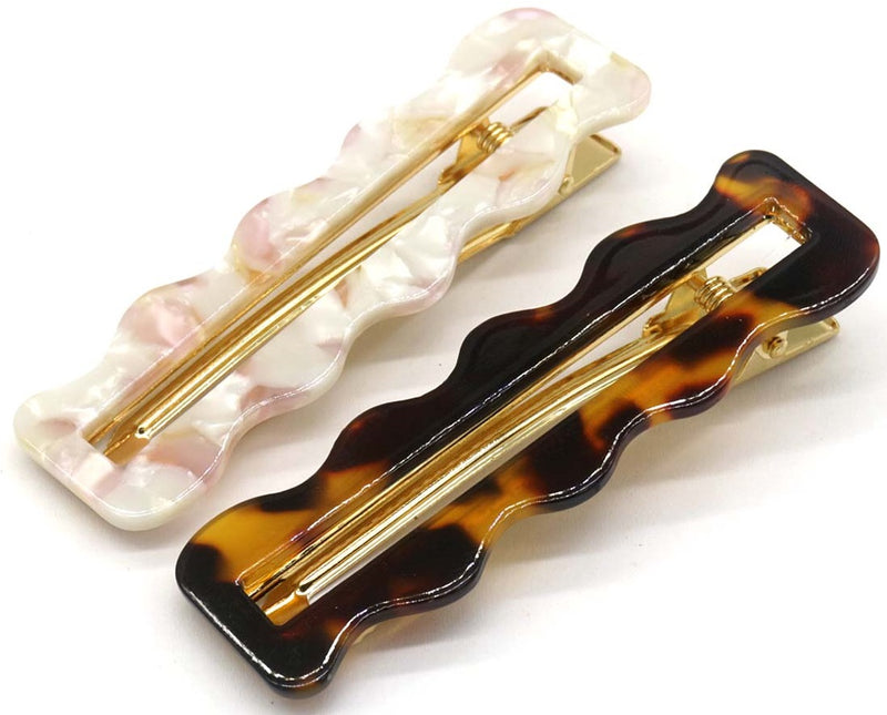 Hair Accessories Hair Clip Set Brown Pink 2pcs