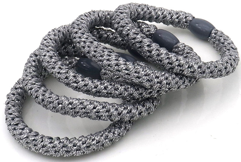 Hair Accessories Hair Elastics 5pcs Glitter Silver