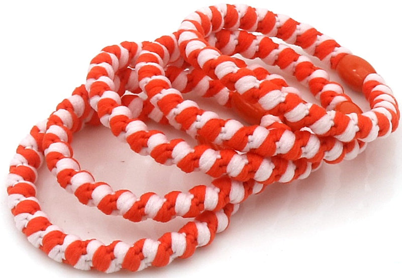 Hair Accessories Hair Elastics 5pcs Twisted Orange White