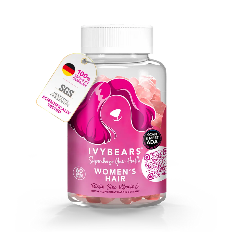 Ivy Bears Women's Hair, haarvitamines in gummyvorm met biotine, zink en foliumzuur
