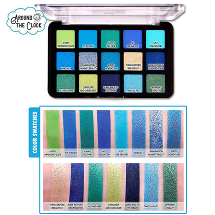 J.Cat Beauty Dia And Noche Tri Element 15 Pigment Palette Around The Clock