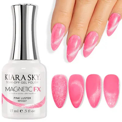 Kiara Sky Magnetic Soak-off Gel Polish Pink Luster