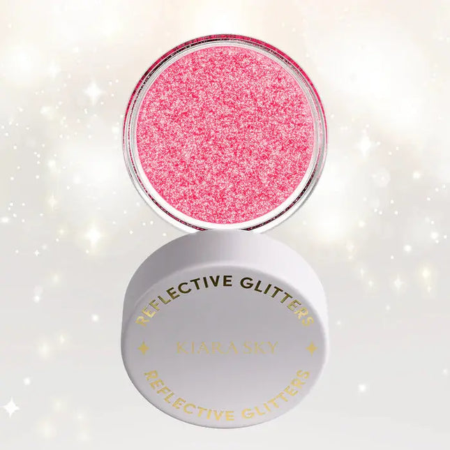 Kiara Sky Reflective Glitter Flirty Flamingo