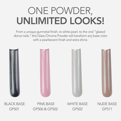 Kiara Sky Rub On Chrome Nail Powder Glass