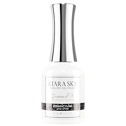 Kiara Sky Soak-off Gel Polish Glitter Midnight Fling