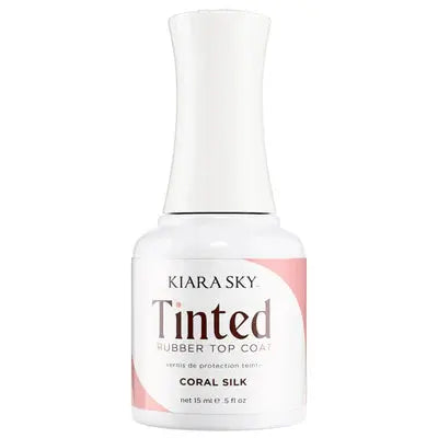 Kiara Sky Tinted Rubber Top Coat Coral Silk