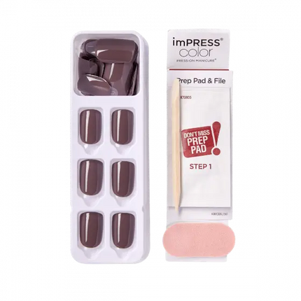 Kiss Impress Color Press-On Nails Try Gray