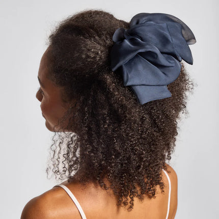 Kitsch Chiffon Bow Hair Clip Blue Orchid