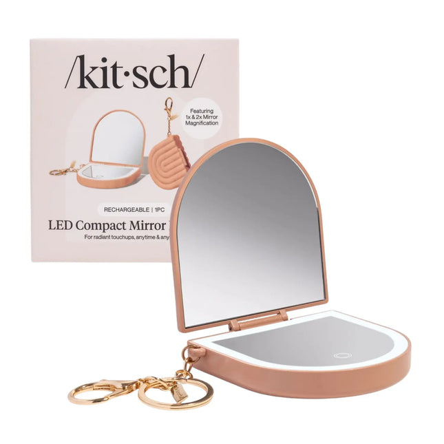 Kitsch Compact Mirror Keychain Terracotta