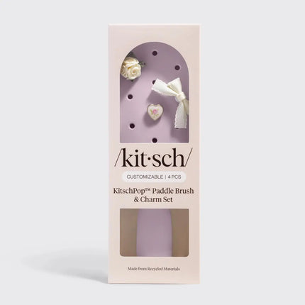 Kitsch KitschPop Paddle Brush & Charm Set Soft Violet