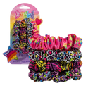 Kitsch Lisa Frank Ruched Satin Scrunchies Rainbow Leopard