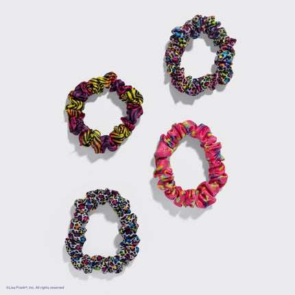 Kitsch Lisa Frank Ruched Satin Scrunchies Rainbow Leopard