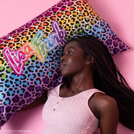 Kitsch Lisa Frank Satin Pillowcase Rainbow Leopard