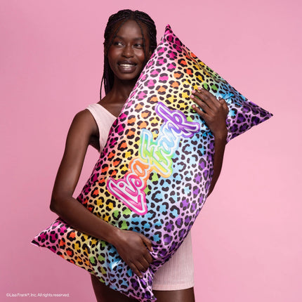 Kitsch Lisa Frank Satin Pillowcase Rainbow Leopard