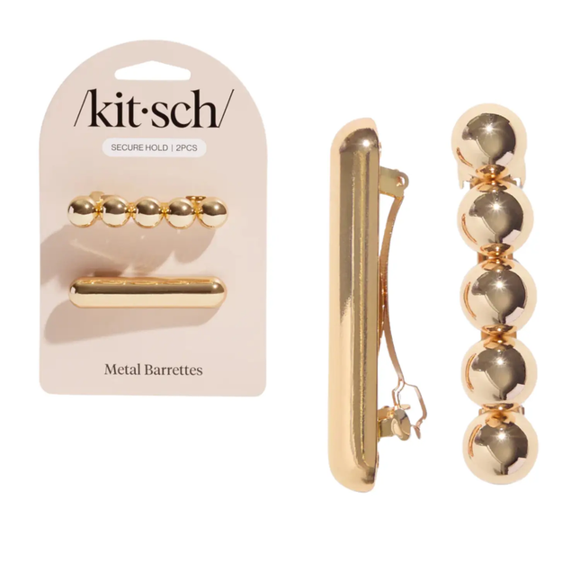 Kitsch Metal Barrettes Gold