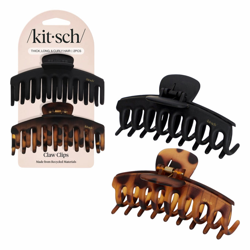 Kitsch Oversized Matte Claw Clips 2pc Set, twee grote haarclips met matte finish