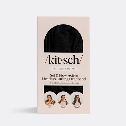 Kitsch Set & Flow Heatless Curling Headband Black