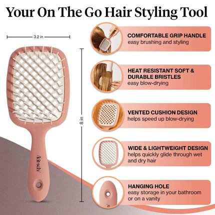 Kitsch Vented Paddle Brush Terracotta