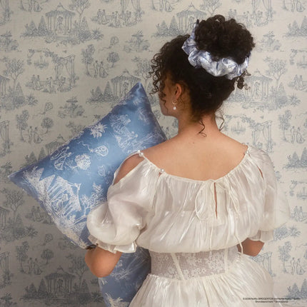 Kitsch x Bridgerton Satin Pillow Scrunchies Toile In Bloom