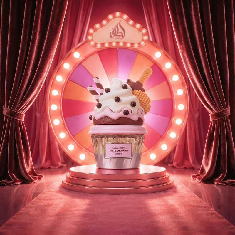 Lattafa Give Me Gourmand Harlequin Cream Eau de Parfum, zoete gourmand geur, foto 3 van 4