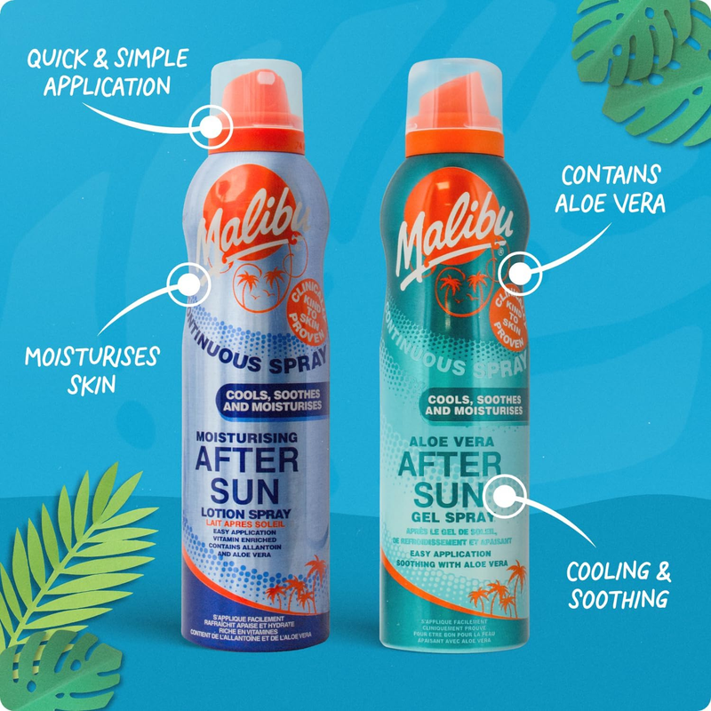 Malibu Suncare Continuous Spray Aloe Vera After Sun Gel Spray 175 ml.