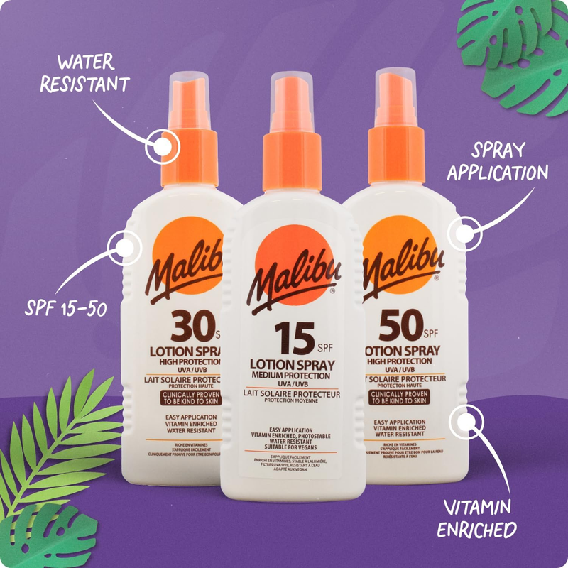 Malibu Suncare SPF 50 Lotion Spray 200 ml.