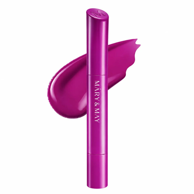 Mary & May Blooming Glow Lip 08 Mauve Pansy, paarse lipgloss met glanzende finish
