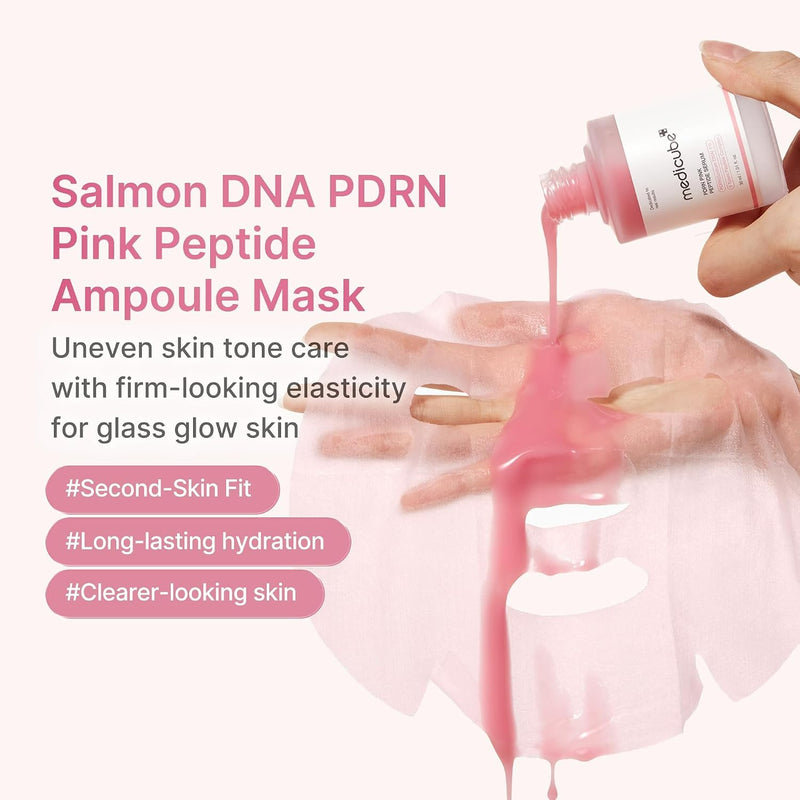 Medicube PDRN PINK Peptide Serum MASK 10-Pack, hydraterend sheet mask met peptiden