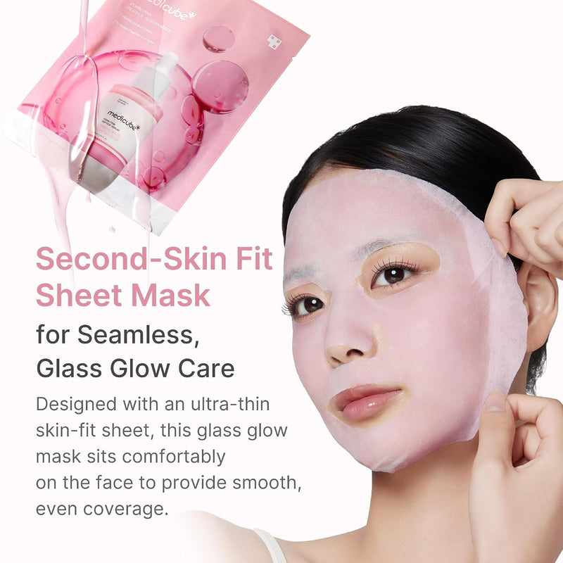 Medicube PDRN PINK Peptide Serum MASK 10-Pack, hydraterend sheet mask met peptiden