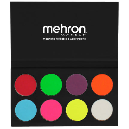 Mehron Makeup Paradise FX 8 Color Magnetic Palette Neon UV Glow