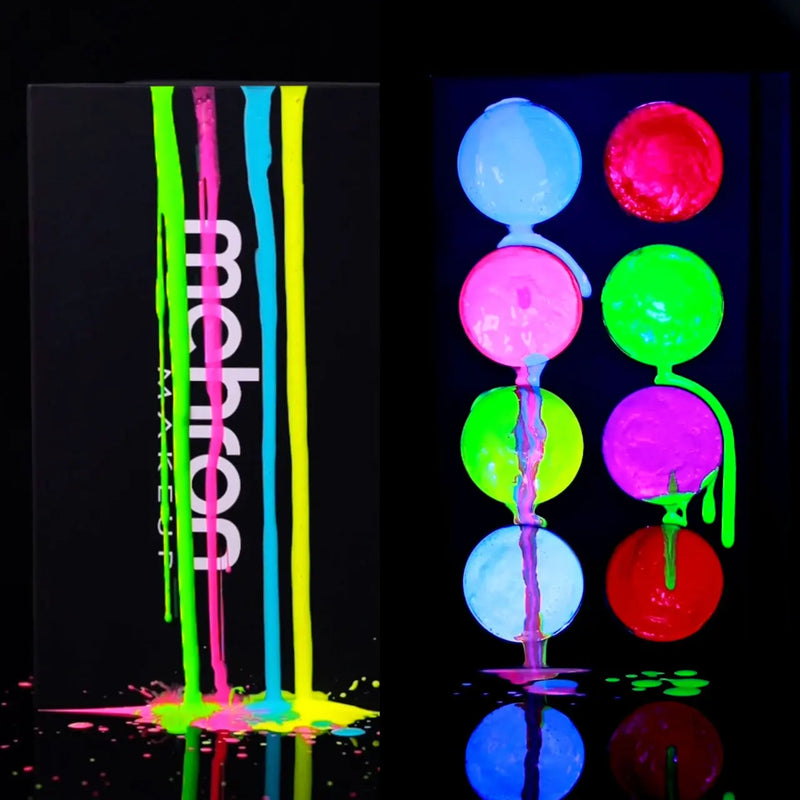 Mehron Makeup Paradise FX 8 Color Magnetic Palette Neon UV Glow