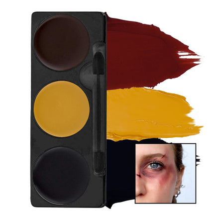 Mehron Makeup Tri-Color Makeup Palette Bruise