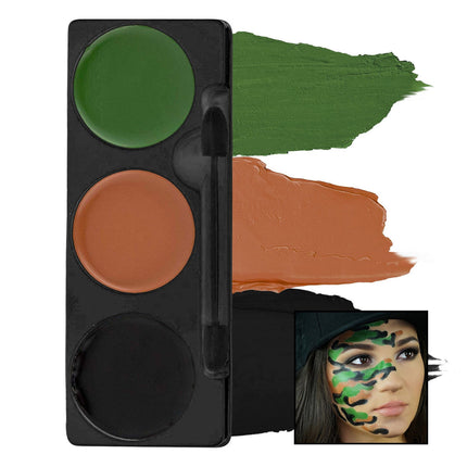 Mehron Makeup Tri-Color Makeup Palette Camouflage