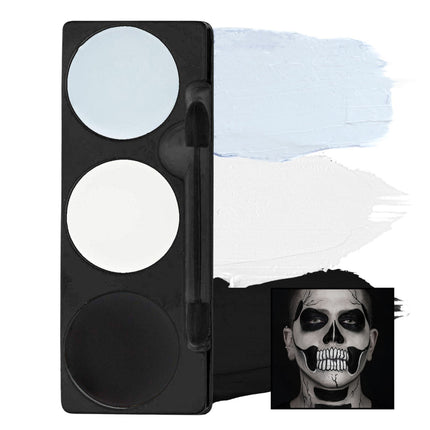 Mehron Makeup Tri-Color Makeup Palette Skeleton