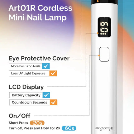 MelodySusie P-Art01R Rechargeable Mini LED/UV Nail Art Lamp White