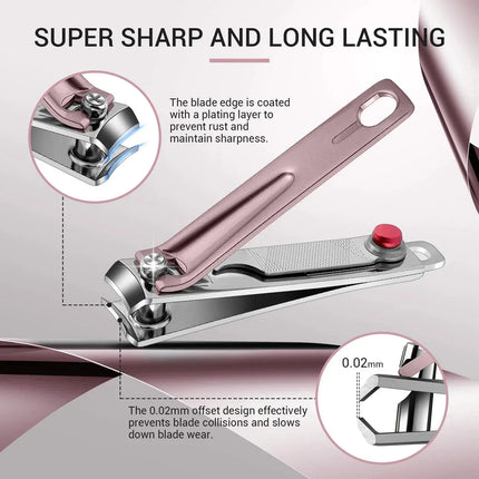 MelodySusie Stainless Steel Nail Clippers Pink 3 in 1 Kit