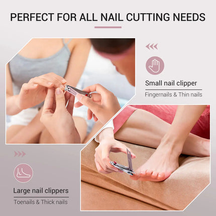 MelodySusie Stainless Steel Nail Clippers Pink 3 in 1 Kit