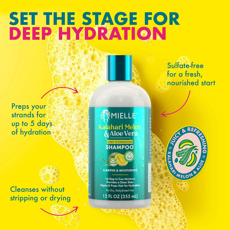 Mielle Organics Kalahari Melon & Aloe Vera Shampoo voor milde reiniging en hydratatie