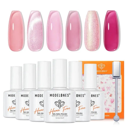 Modelones Gel Nail Polish Set Bare N Berry